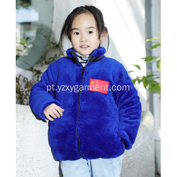 Jaqueta de lã de cordeiro de moda personalizada infantil